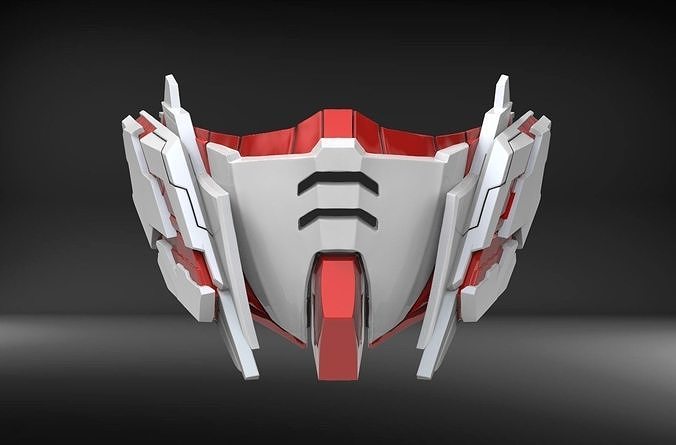3d model of unicorn gundam mask