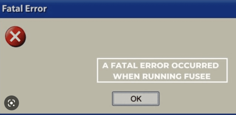 a fatal error occurred when running fusee