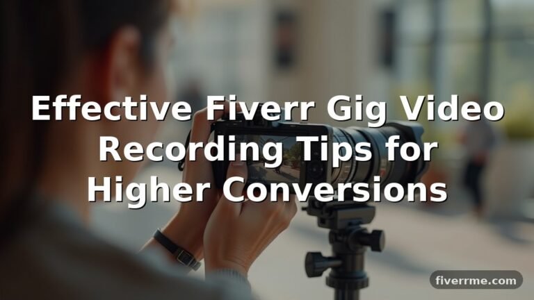 Effective Fiverr Gig Video Recording Tips for Higher Conversions