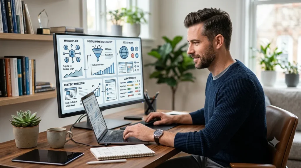 Freelancer selling digital marketing services on Fiverr